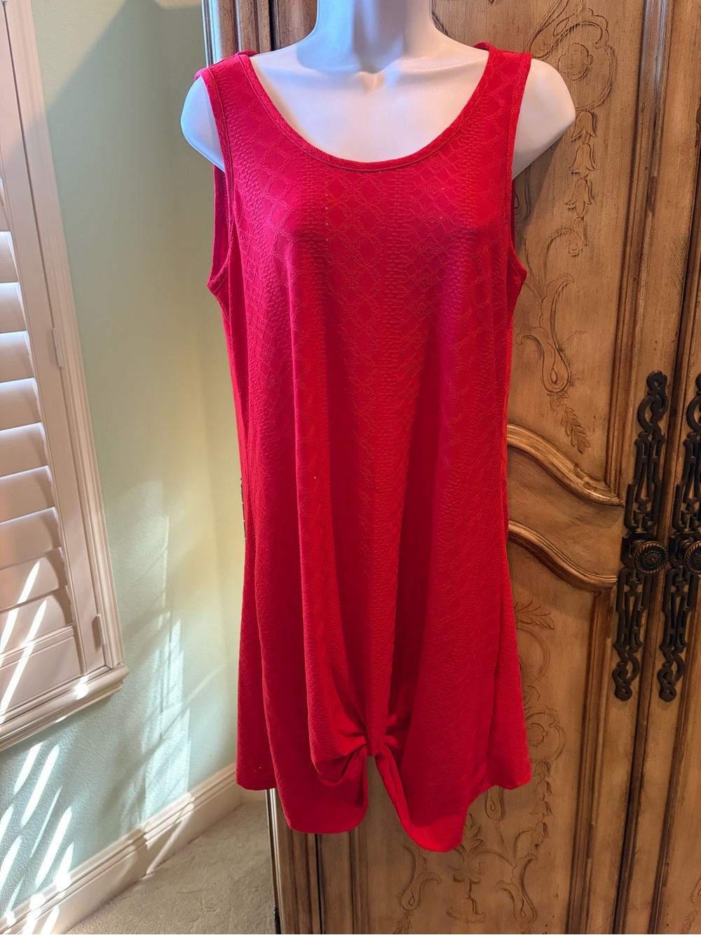 BKRIVE Red Knot-Front Swim Coverup Or Sundress Size Medium